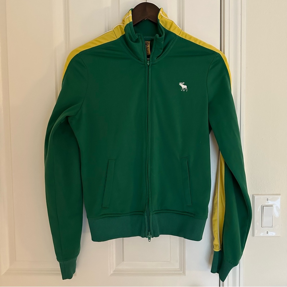 Abercrombie & Fitch Y2K VTG Track Logo and Spellout Jacket, L